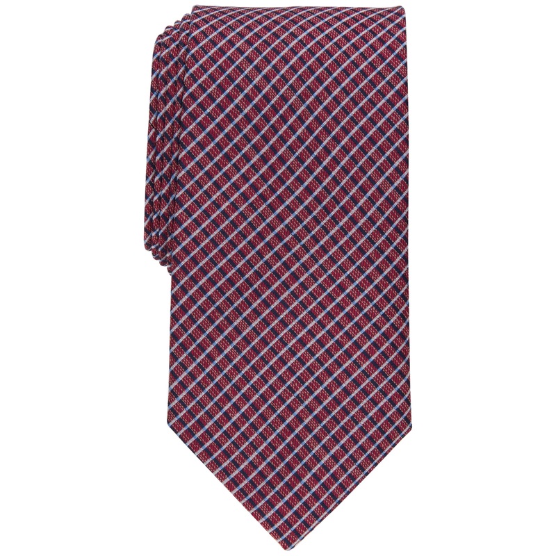 Club Room Mens Red Classic Grid Tie OS
