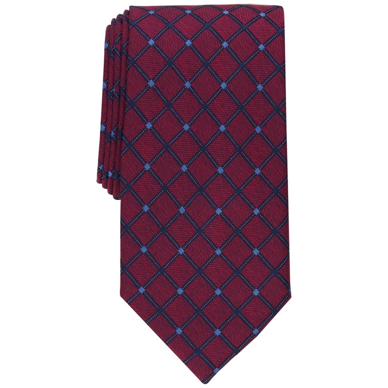 Club Room Mens Stanton Grid Tie Burgundy