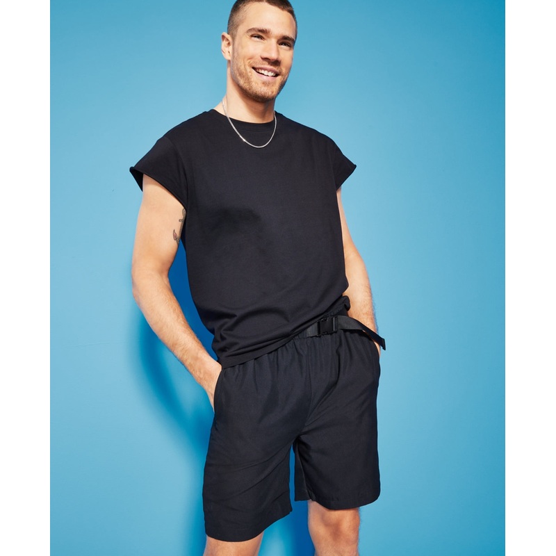 Royalty By Maluma Mens Relaxed Fit 7" Inseam Casual Shorts Black Large