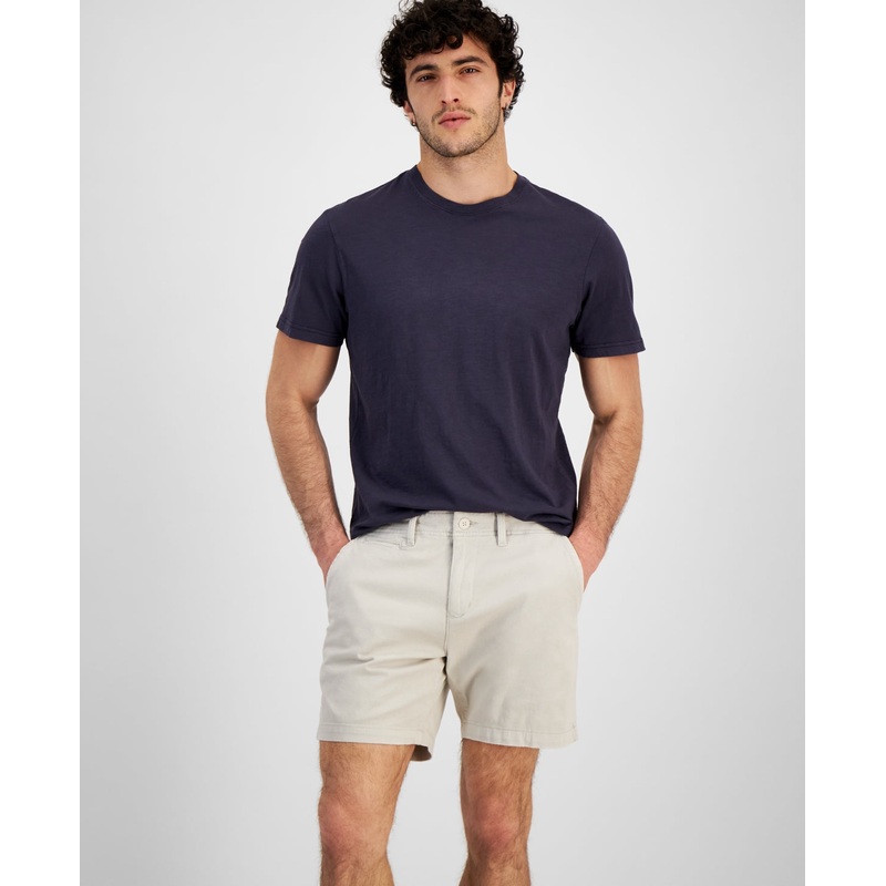 Sun + Stone Men's Colin Flat Front 7" Chino Shorts Stone 38