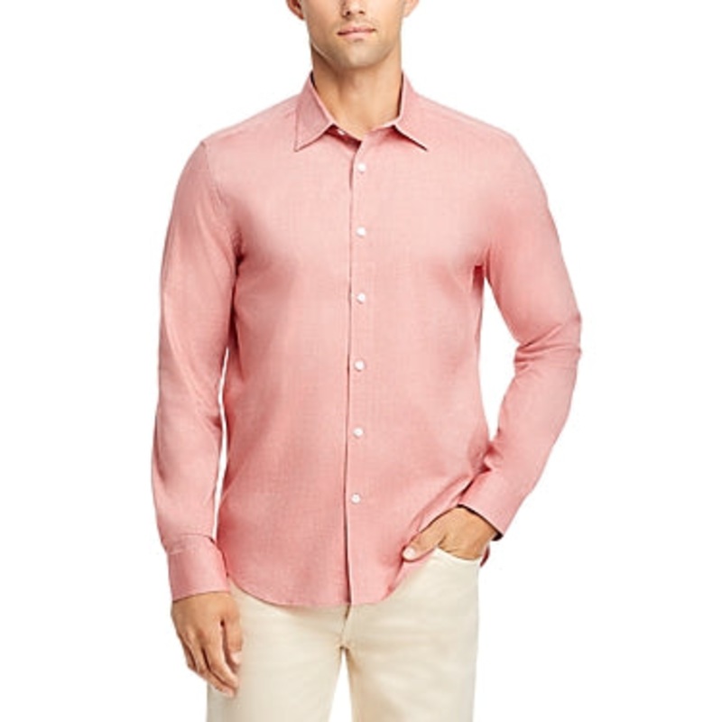 The Men's Store  Regular Fit Cotton Flannel Shirt Large Red