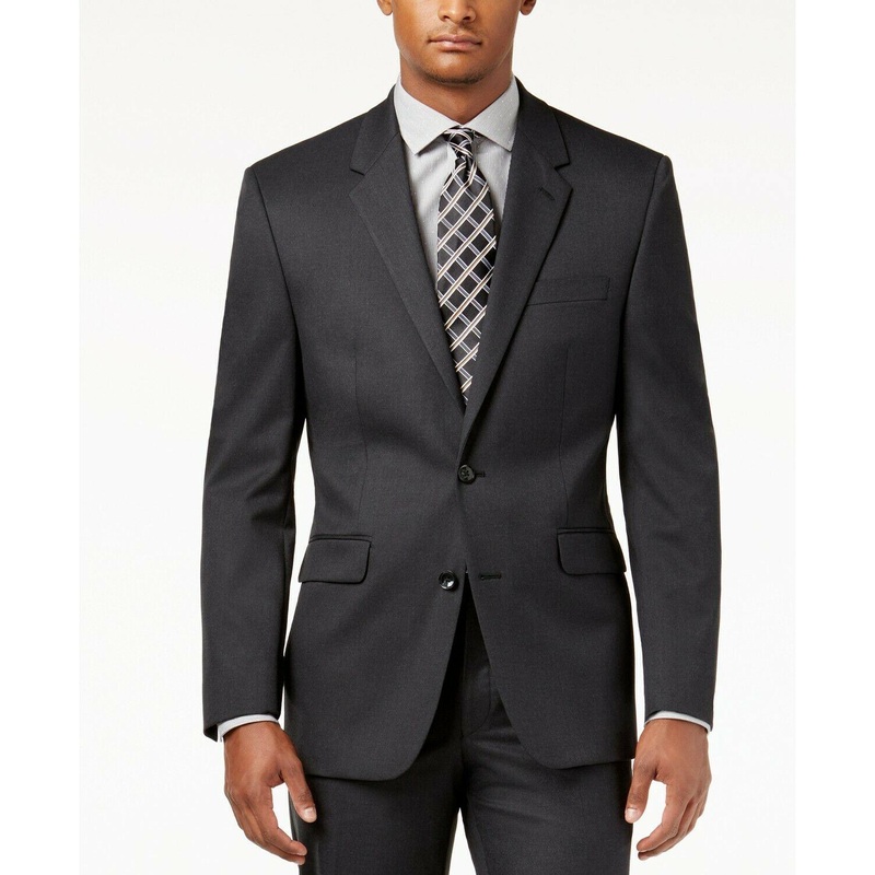Alfani Men's Classic Fit Stretch Solid Suit Jacket Charcoal Grey  40L