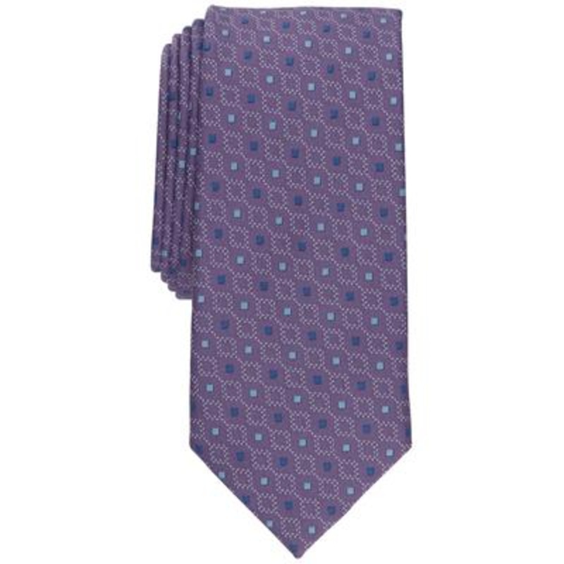 Alfani Men's Curtis Geo Necktie Mauve Purple