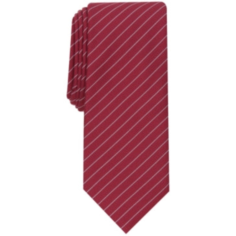 Alfani Men's Fowler Striped Tie Burgundy Red Necktie
