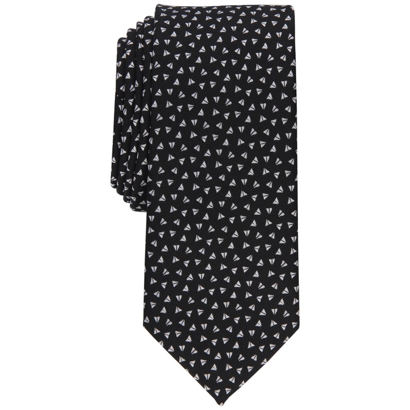 Alfani Men's Pelican Slim Tie Black Necktie