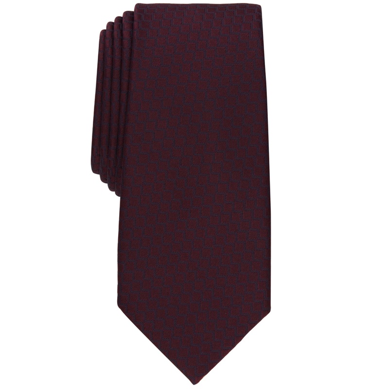 Alfani Men's Rolling Neat Slim Tie Burgundy Red Necktie