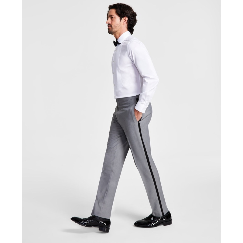 Alfani Men's Slim Fit Stretch Tuxedo Pants Light Grey 32 x 32