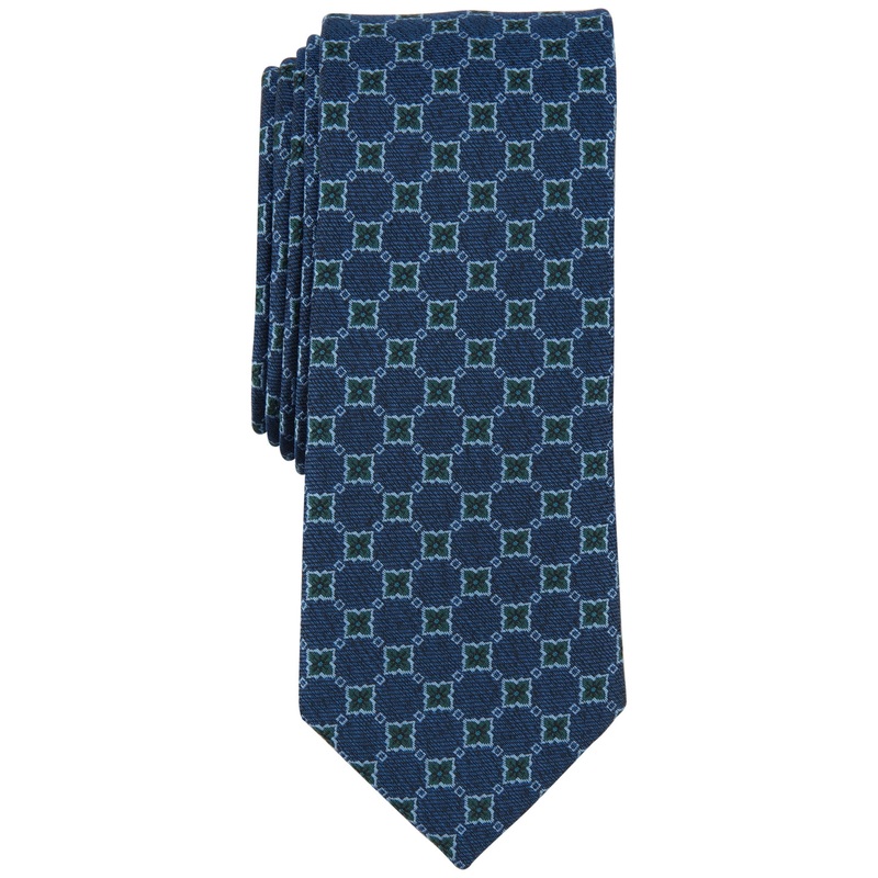 Bar III Men's Nostrand Skinny Tie Green Blue