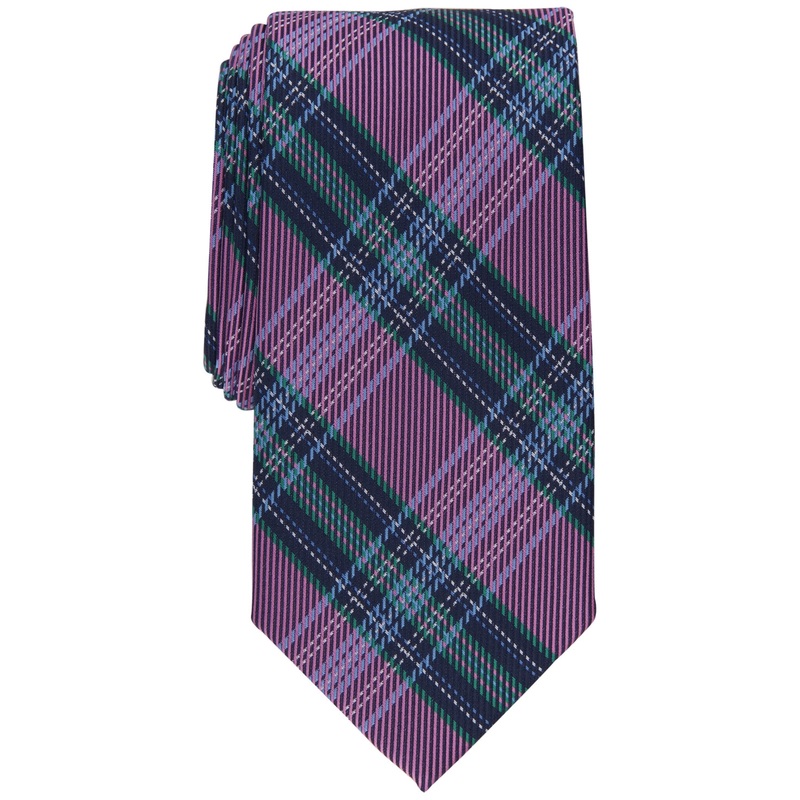 Club Room Men's Benson Plaid Tie  Pink Multi Necktie