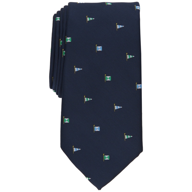 Club Room Men's Kaplan Flag Tie Navy Blue Necktie