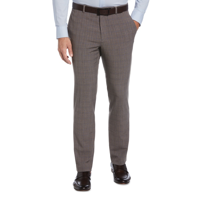 Perry Ellis Men's Slim Fit Flat Front Dress Pants Grey 38 x 29