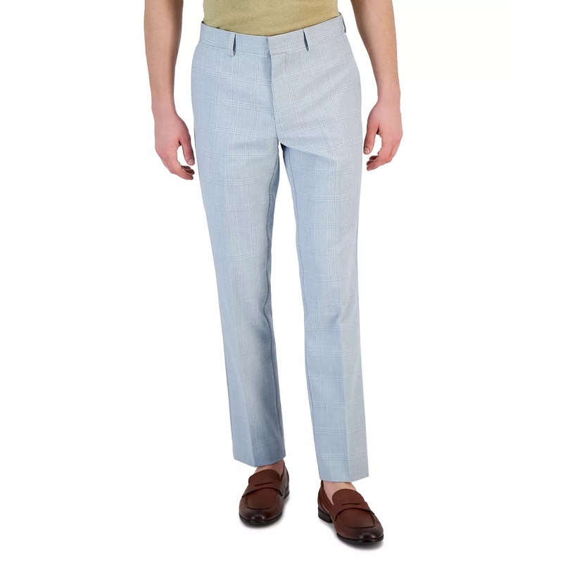 Perry Ellis Portfolio Men's Slim Fit Twill Pants Light Grey 29 x 30