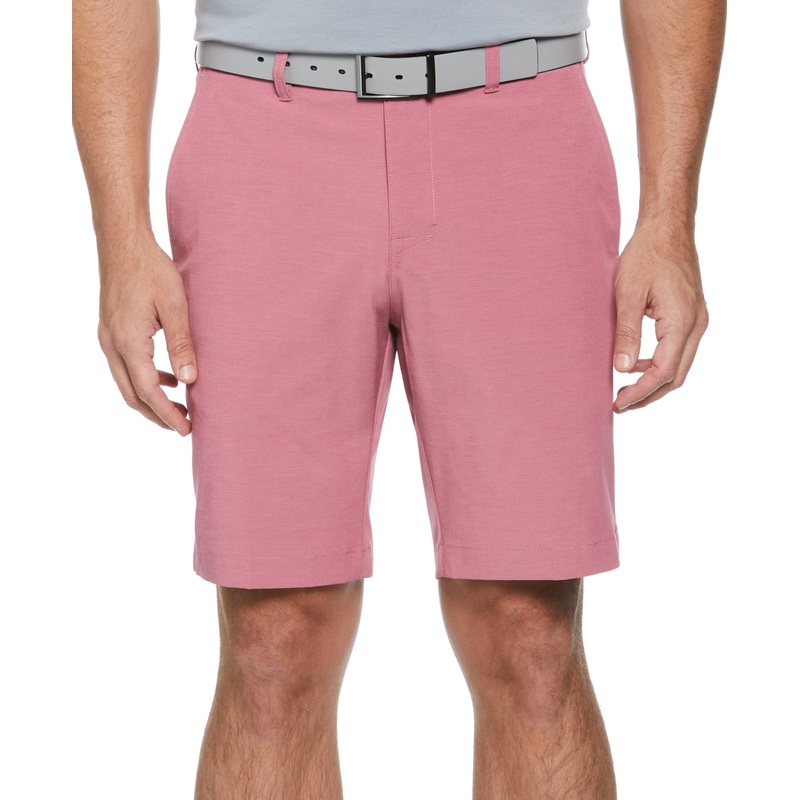 Pga Tour Golf Men's Flat Front 4 Way Stretch 9" Shorts Heather Rose Red Size 36