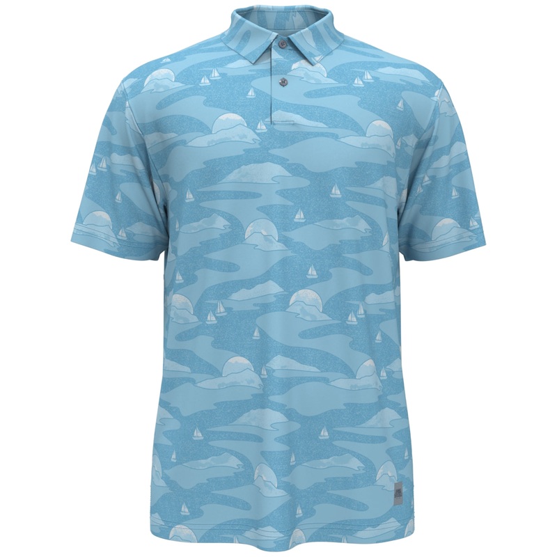 PGA TOUR Mens Short Sleeve Polo Shirt Blue Small