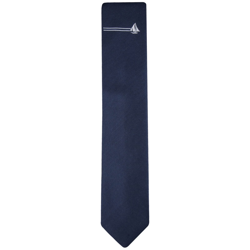 Tommy Hilfiger Men's Boat Bar Panel Tie Blue Necktie