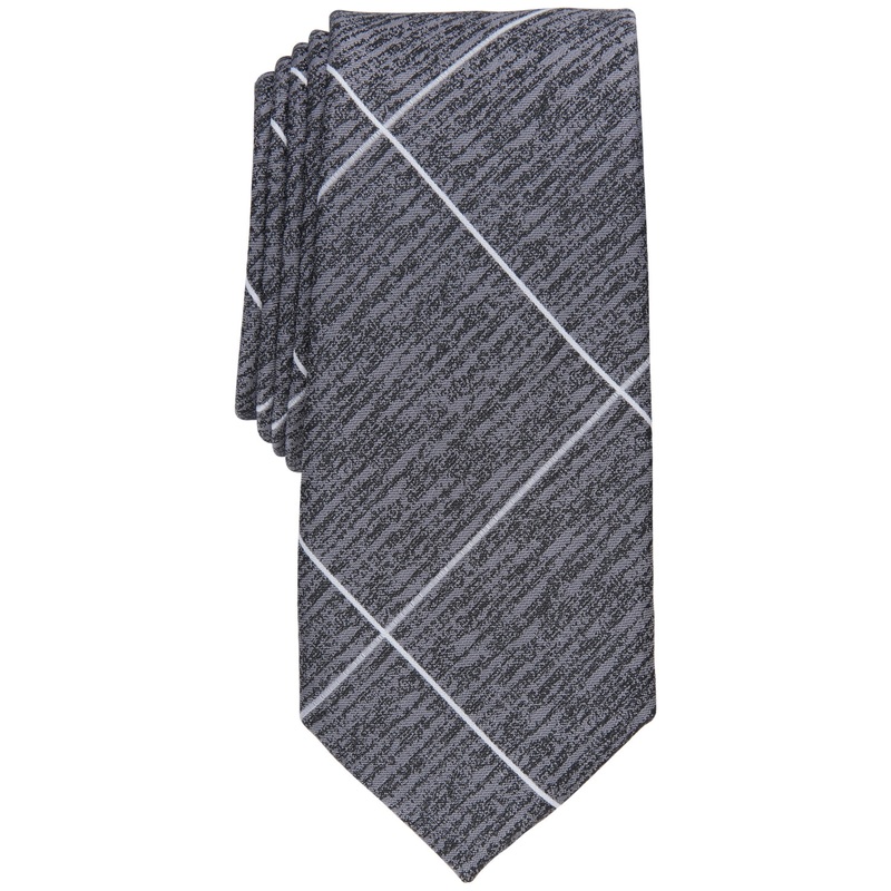 Alfani Men's Hector Windowpane Tie Grey Necktie