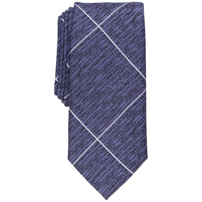 Alfani Men's Hector Windowpane Tie Purple Necktie