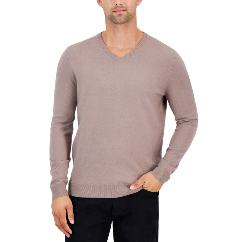 Alfani Men's Solid Crewneck Sweater Wall Street Grey XXL