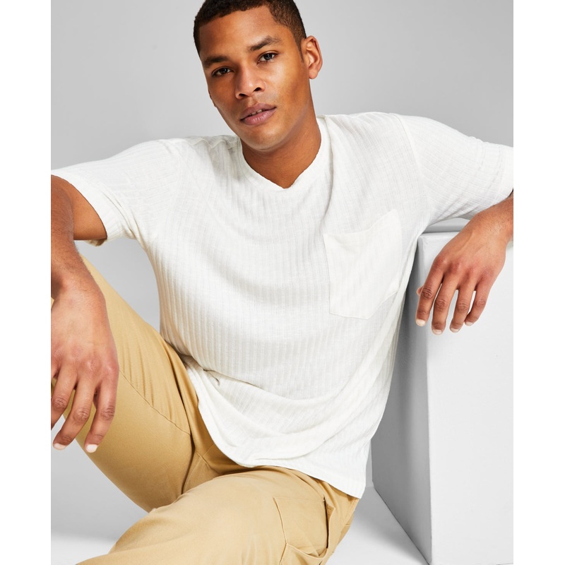 And Now This Men's Ribbed Pocket Knit Short Sleeve T Shirt XXL
