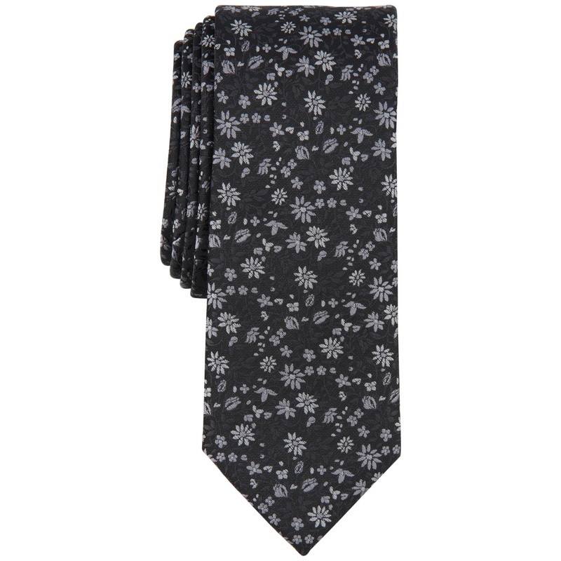 Bar Iii Men's Leeward Floral Tie Black Necktie
