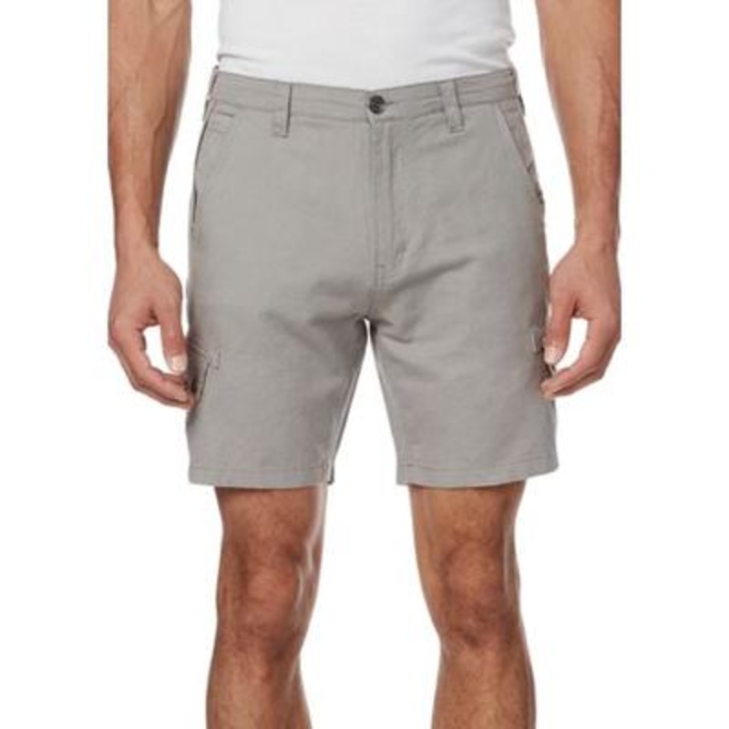 Buffalo David Bitton Men's Linen Twill Havane Cargo 8" Shorts Grey 40
