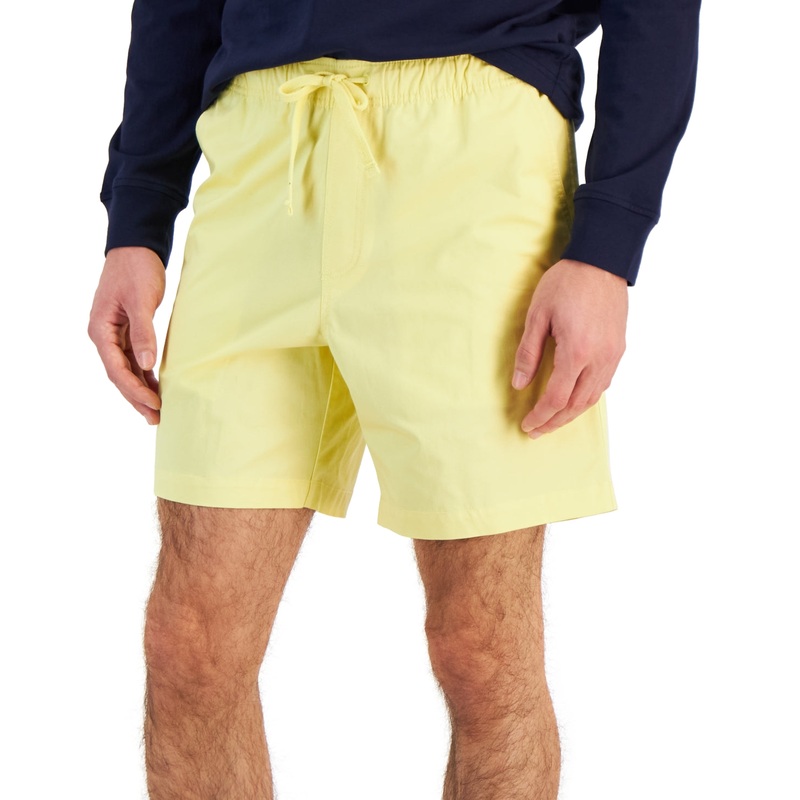 Club Room Men's Pull On Shorts Yellow Small