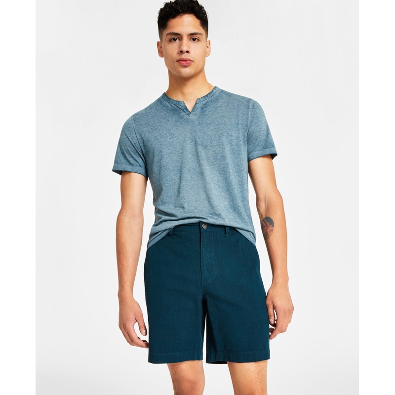 I.N.C. International Concepts Classic Fit 8.5" Chambray Shorts Dark Kale 40