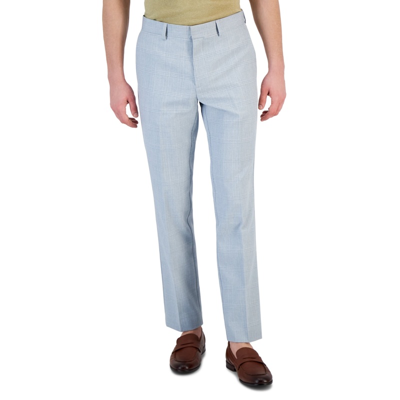 Perry Ellis Portfolio Men's Slim Fit Twill Pants Light Grey 30 x 30