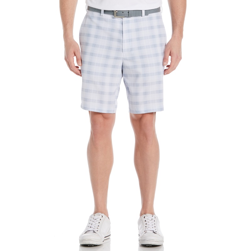 PGA TOUR Mens Comfort Waistband Stretch Fabric Golf Shorts Light Grey 34