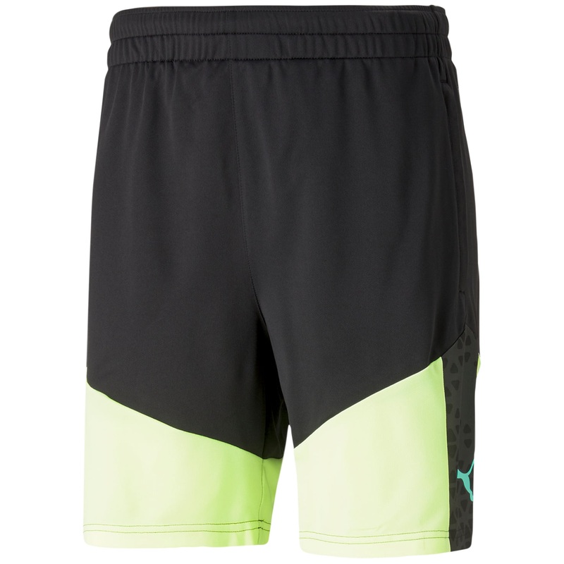 Puma Men's Cup Logo Soccer Training Shorts Black Orange 2XL