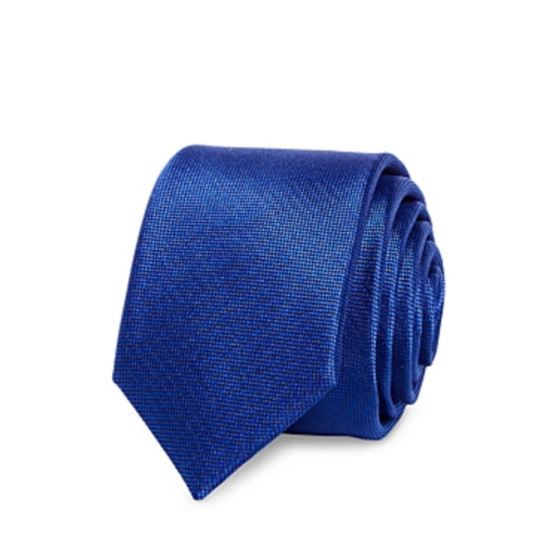The Men's Store  Solid Silk Skinny Tie Royal Blue Necktie