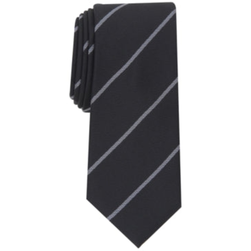 Alfani Men's Hadley Stripe Tie Black Necktie