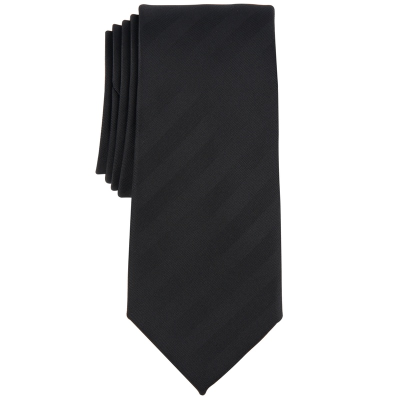 Alfani Men's Hudson Stripe Tie Black Necktie