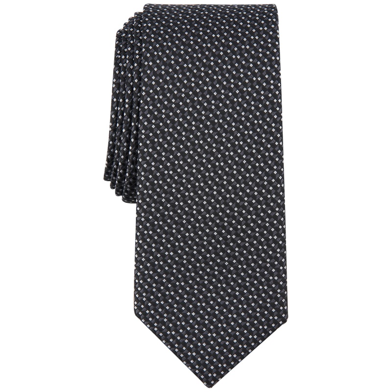 Alfani Men's Mangin Mini Print Tie  Black Necktie