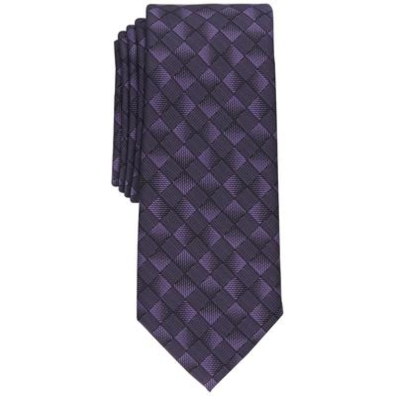 Alfani Men's Wilson Slim Geometric Tie Purple Necktie