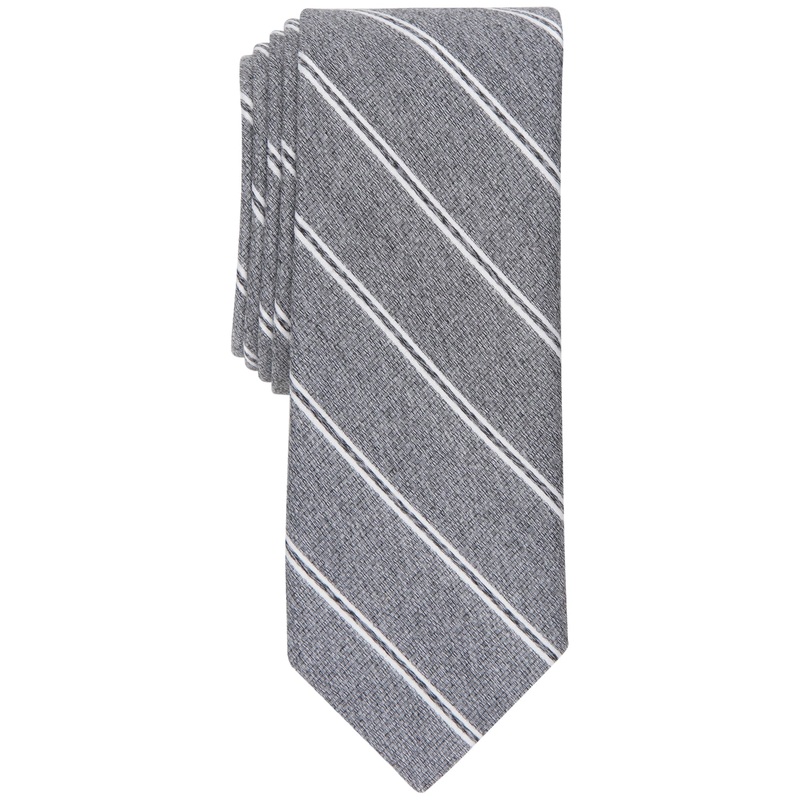 Bar Iii Men's Richardson Stripe Tie Charcoal Grey Necktie