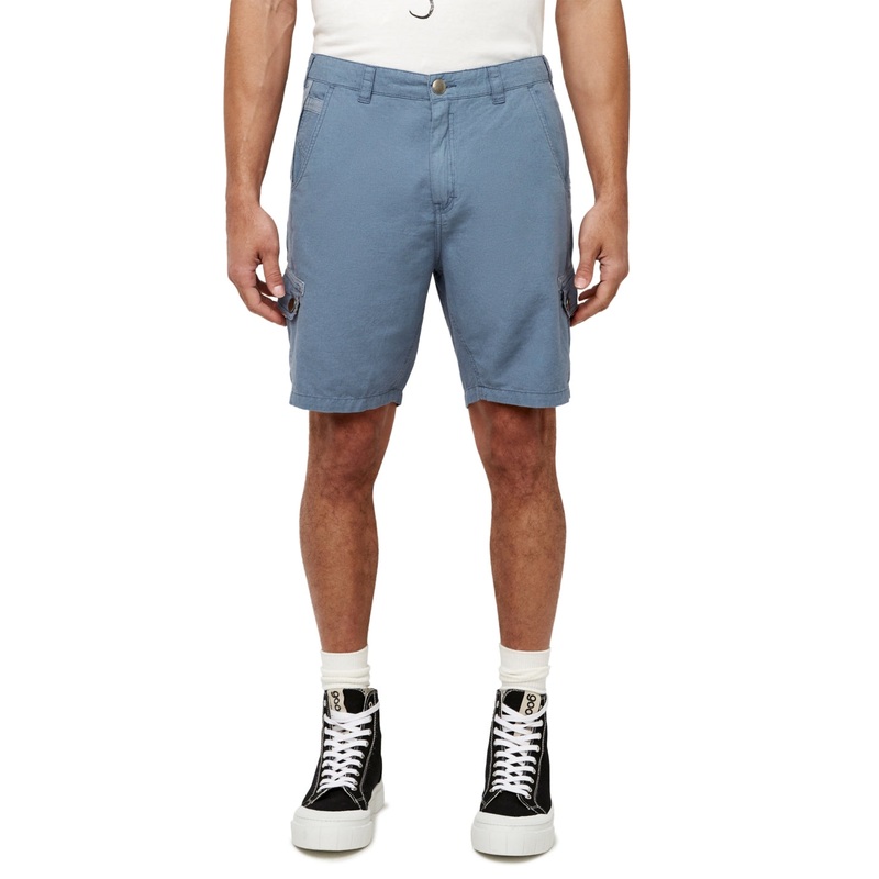 BUFFALO DAVID BITTON Men's Linen Twill Havane Cargo 8" Shorts Size 30 Blue