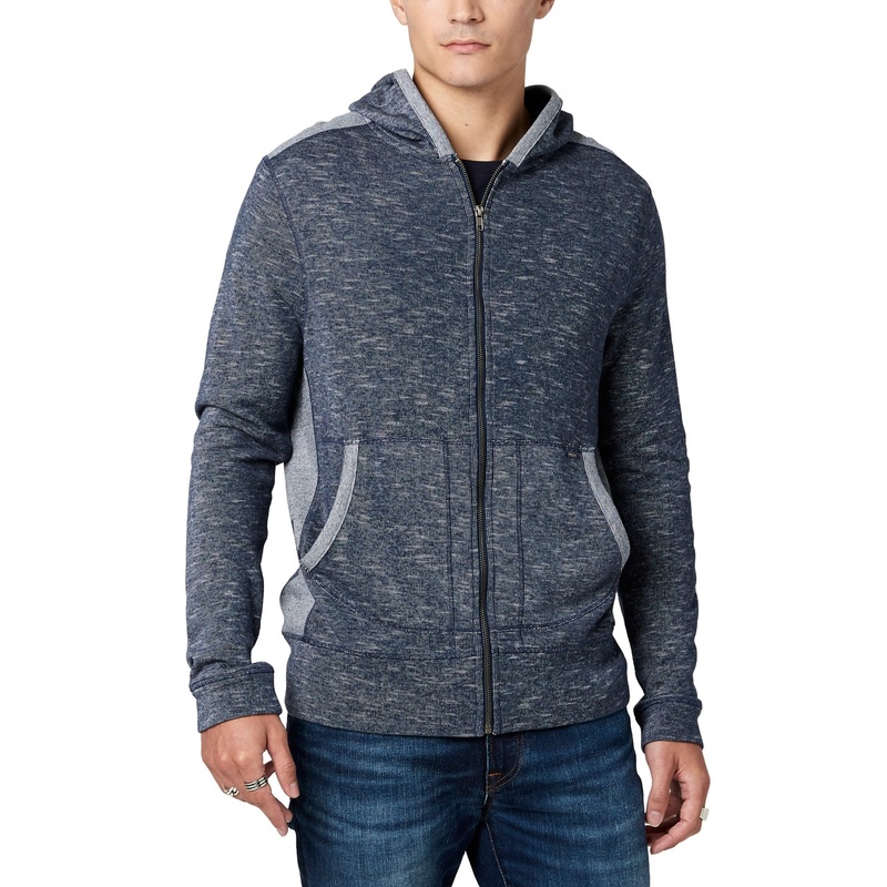 Buffalo David Bitton Men's Relaxed Fit Katan Hoodie Sweatshirt Whale Blue Small