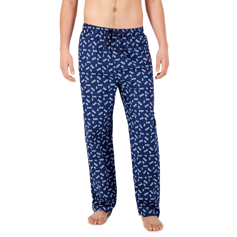 Club Room Men's #1 Dad Pajama Pants Navy Blue Combo Small