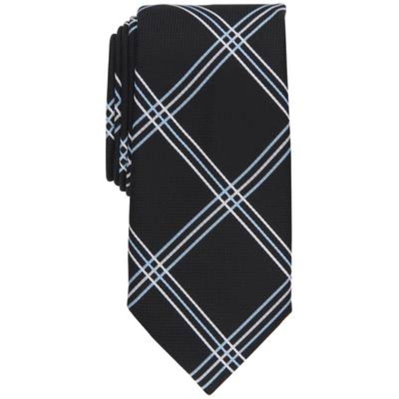 Club Room Men's Otero Grid Tie  Black Necktie