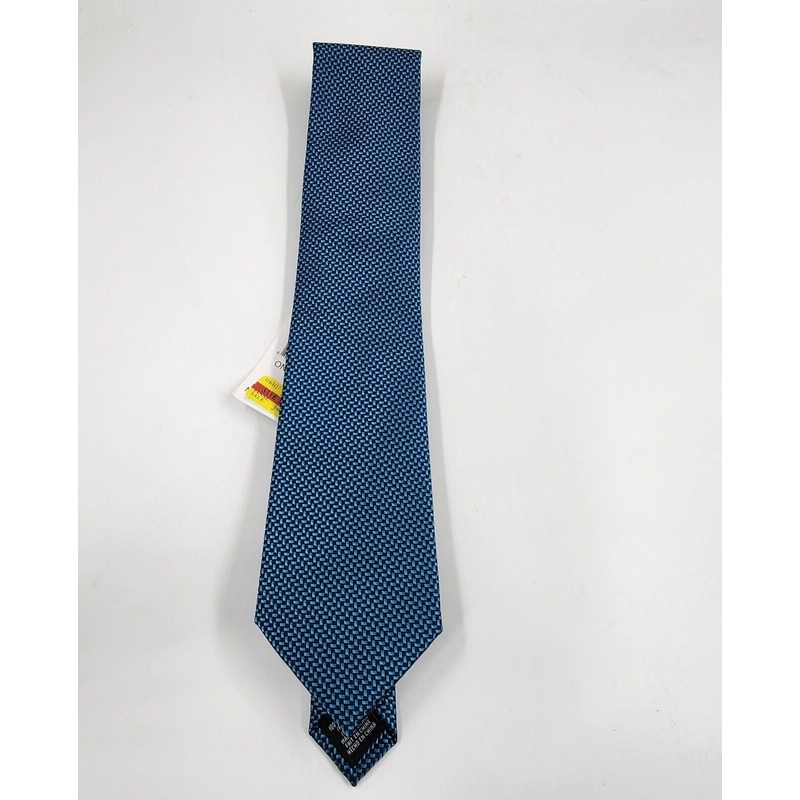 Perry Ellis Portfolio Men's Geometric Tie Teal Blue Necktie
