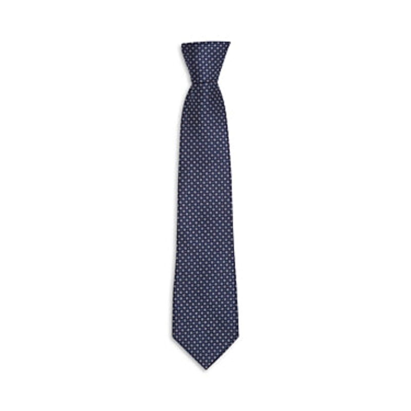 The Men's Store  Dots Neat Silk Classic Tie Blue Necktie
