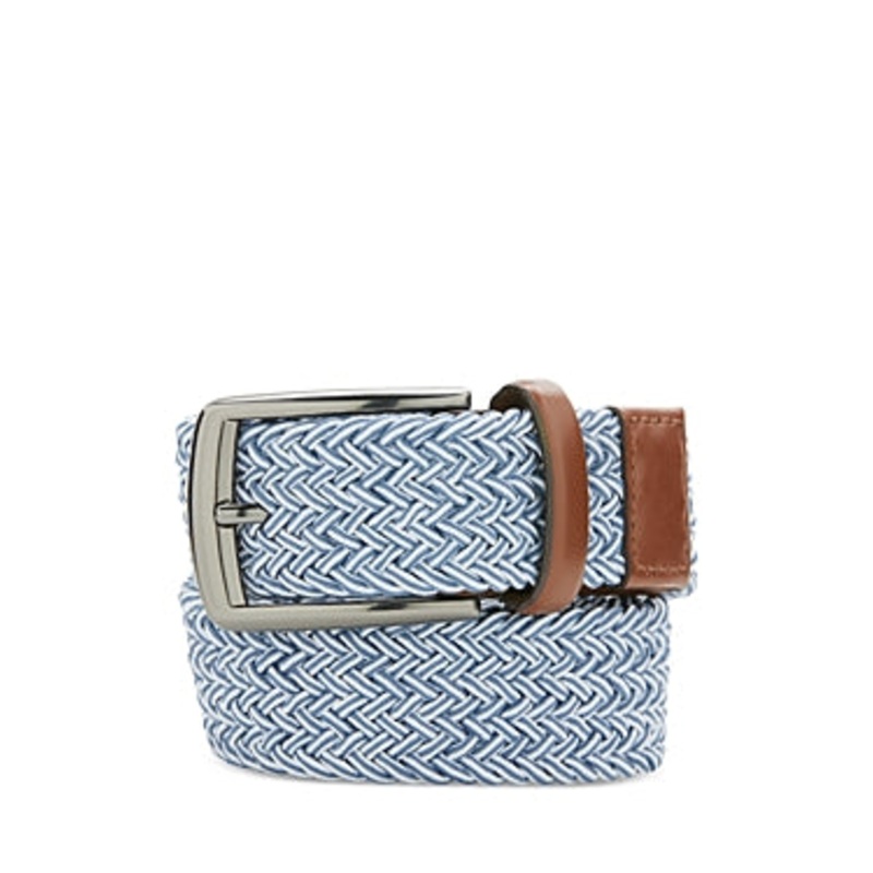 The Men's Store  Men's Stretch Webbing Belt Happy Blue Size 40