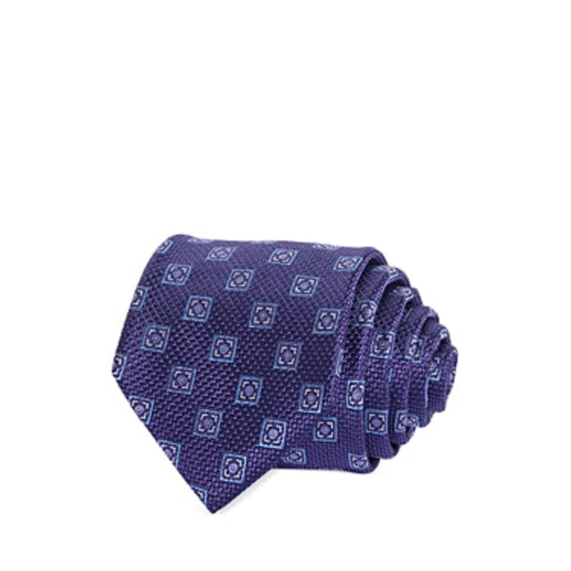 The Men's Store  Square Medallion Silk Tie Purple Necktie