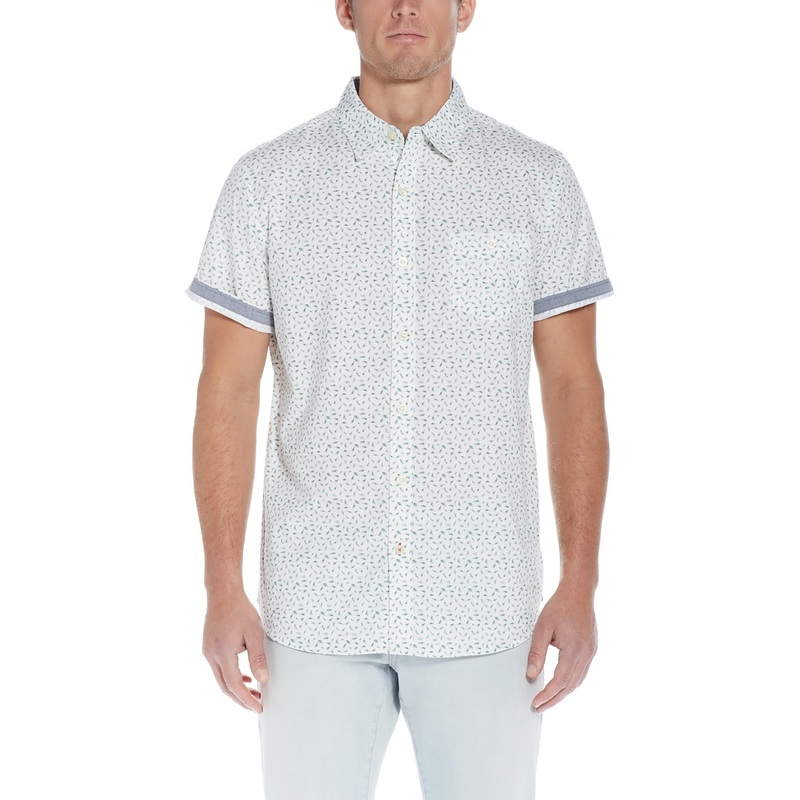 Weatherproof Vintage Men's Short Sleeve Button Down Shirt Cloud Blue Small