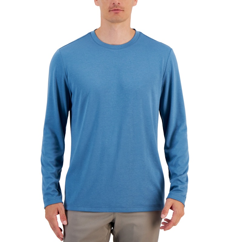 Alfani Alfatech Mens Long Sleeve Crewneck T Shirt Deep Patina XL