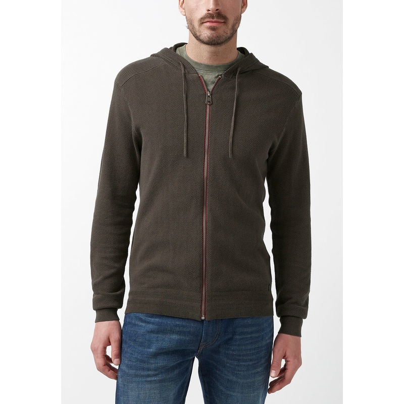 Buffalo David Bitton Mens Full Zip Long Sleeve Sweatshirt Chocolate Brown Small