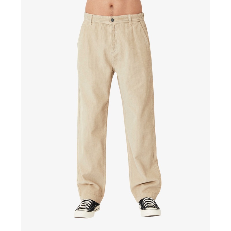 COTTON ON Mens Loose Fit Pants Sand Cord Beige 28 x 32