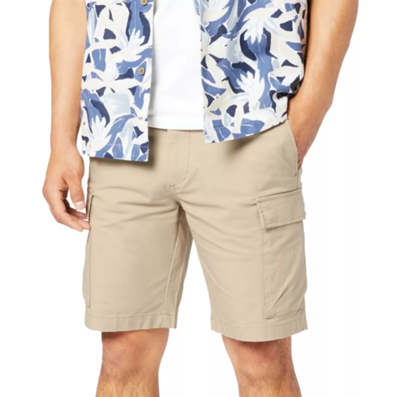 Dockers Mens Big Tall Smart 360 Cargo 9" Shorts Straight Fit Taupe Sand 44