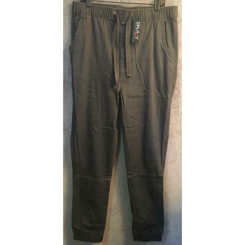 Galaxy by Harvic's Mens Slim Fit Chino Jogger Pants Grey XXL
